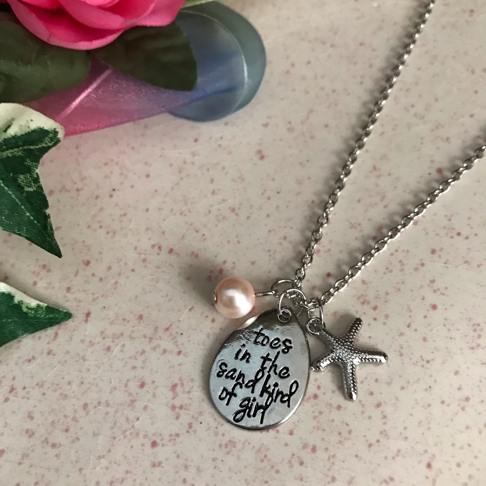 Beach Themed Necklace Silver.